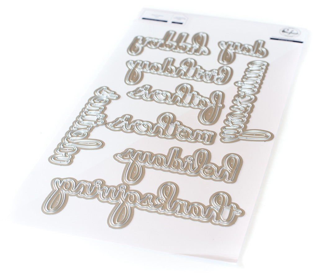 SET DEAL: Pinkfresh Studio - Phrase Builder: Happy Hot Foil Plate + Die Set