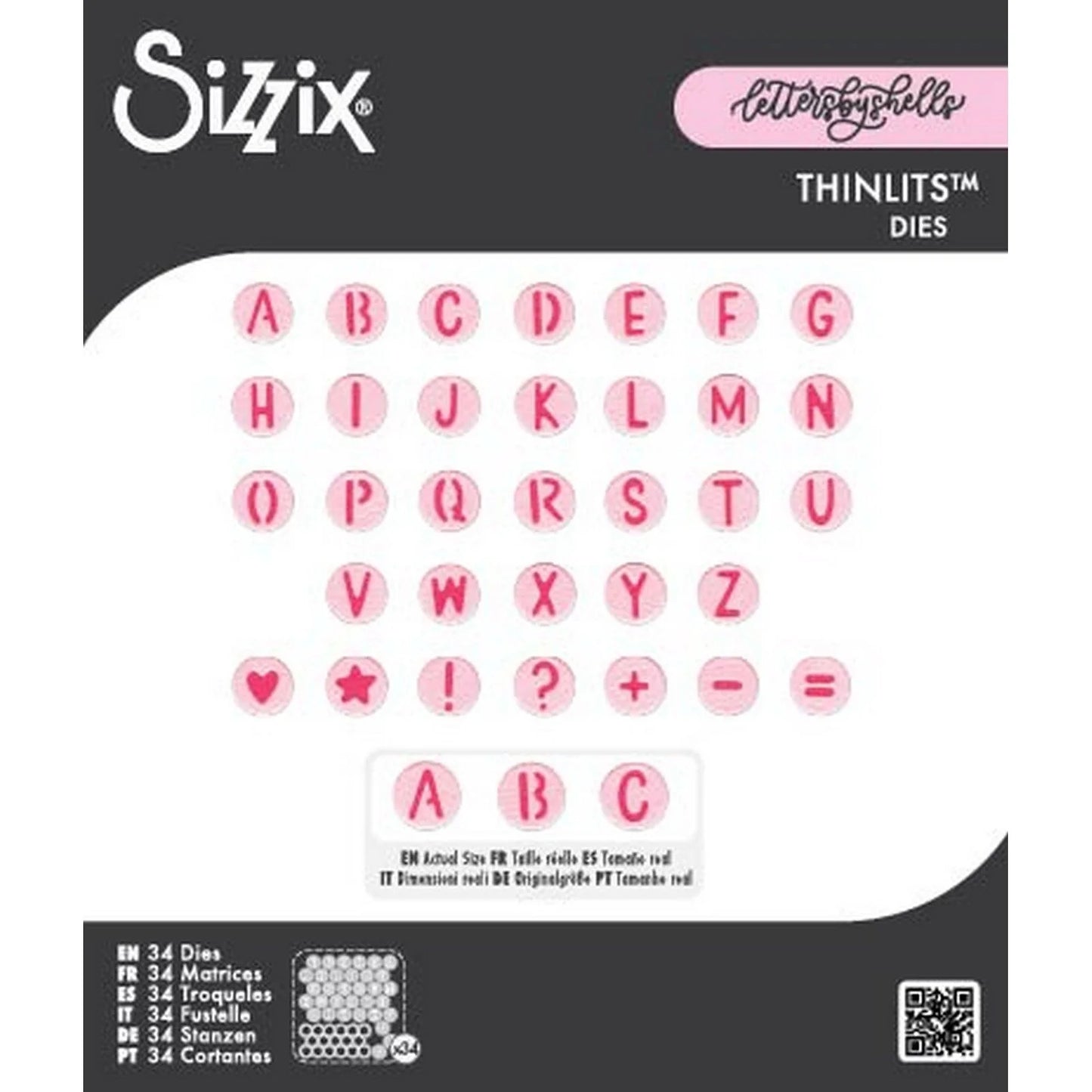 Sizzix - Thinlits Dies Alphabet Beads by Letters by Shells