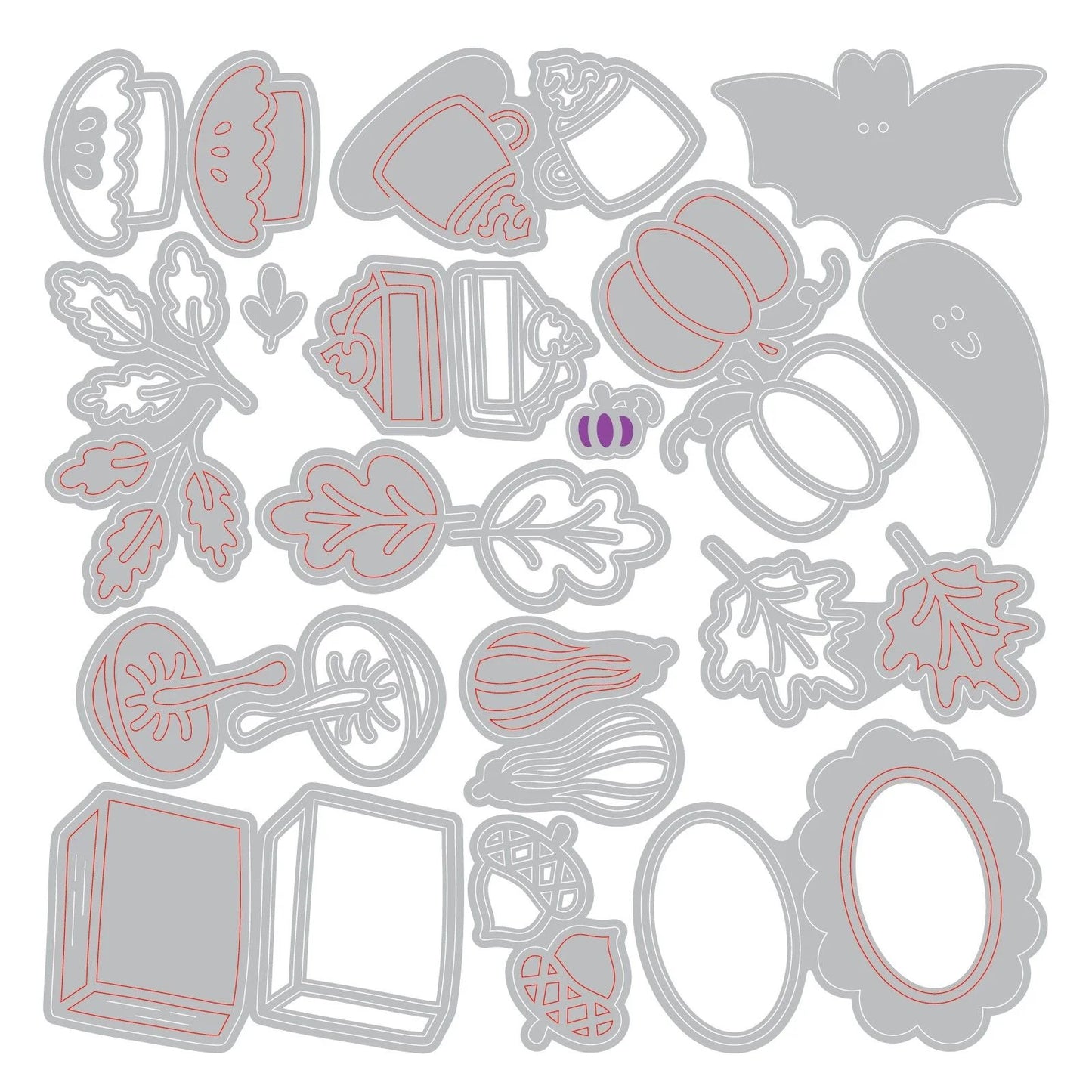 Sizzix - Thinlits Dies Cozy Fall Favorites by Letters by Shells