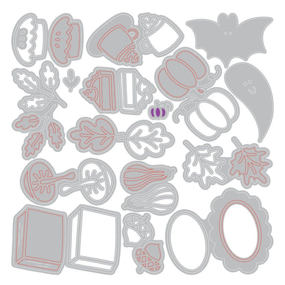 Sizzix - Thinlits Dies Cozy Fall Favorites by Letters by Shells