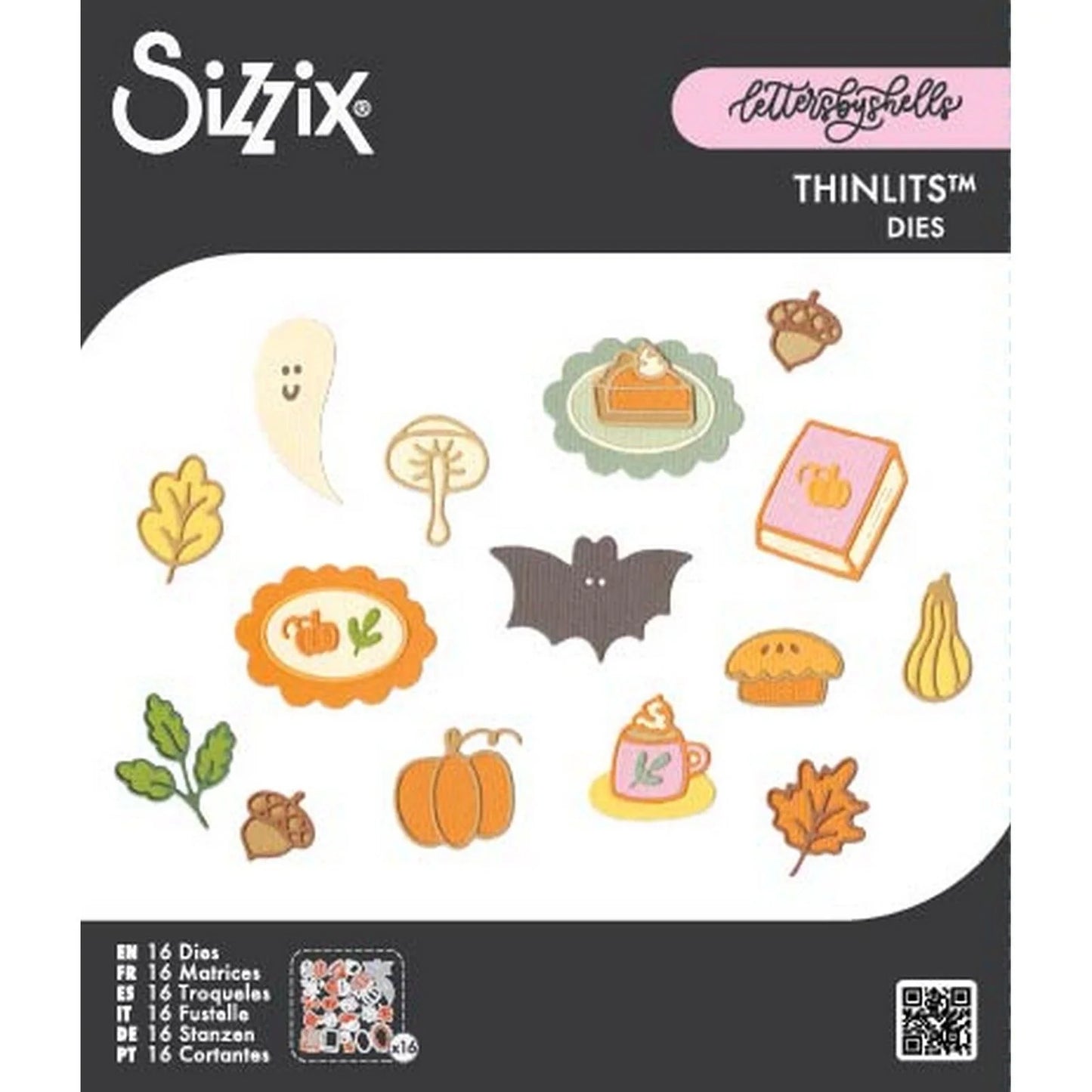 Sizzix - Thinlits Dies Cozy Fall Favorites by Letters by Shells