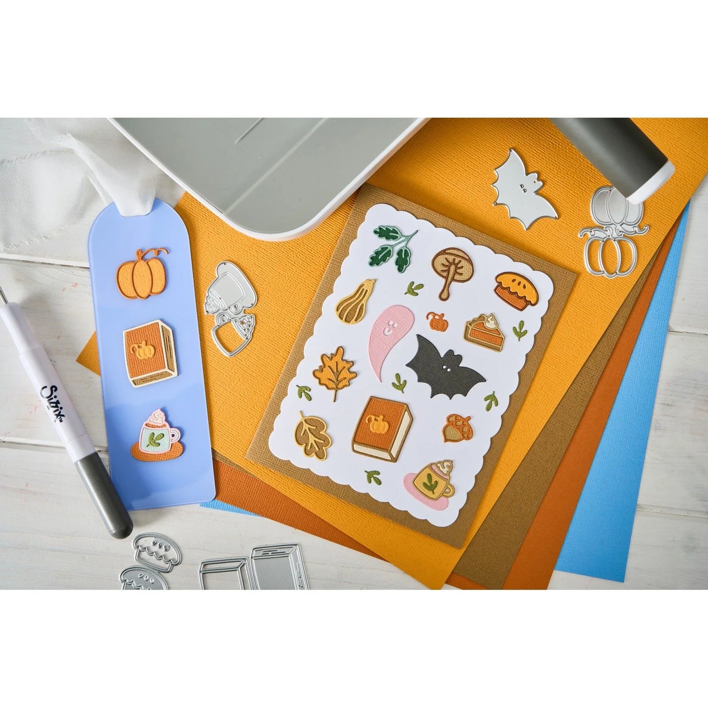 Sizzix - Thinlits Dies Cozy Fall Favorites by Letters by Shells