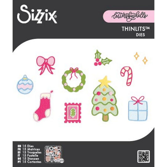 Sizzix -  Thinlits Dies Holiday Cheer by Letters by Shells