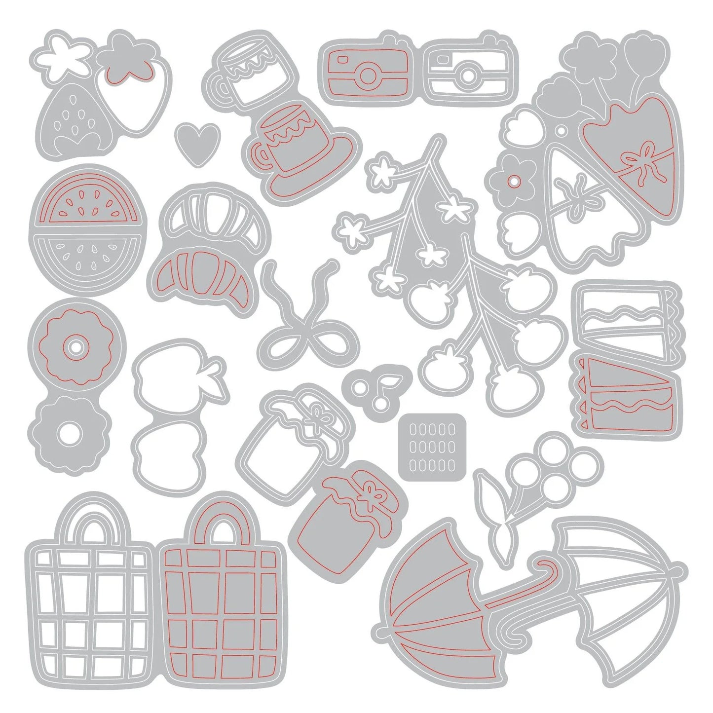 Sizzix - Thinlits Dies Picnic Treats by Letters by Shells