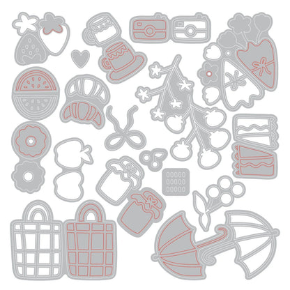 Sizzix - Thinlits Dies Picnic Treats by Letters by Shells