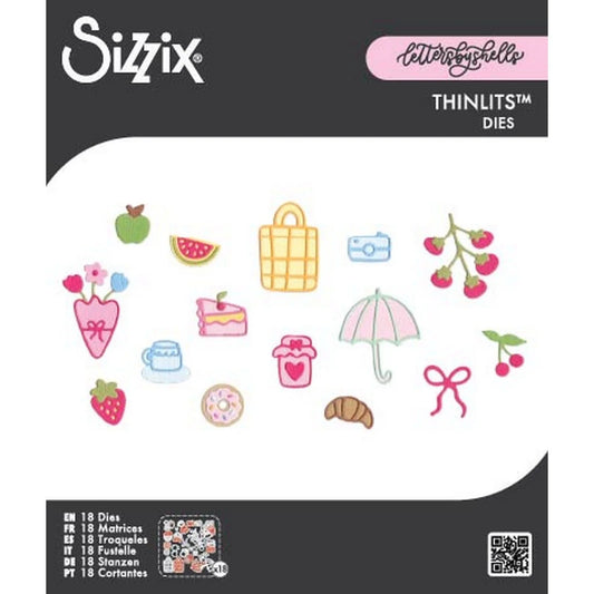 Sizzix - Thinlits Dies Picnic Treats by Letters by Shells