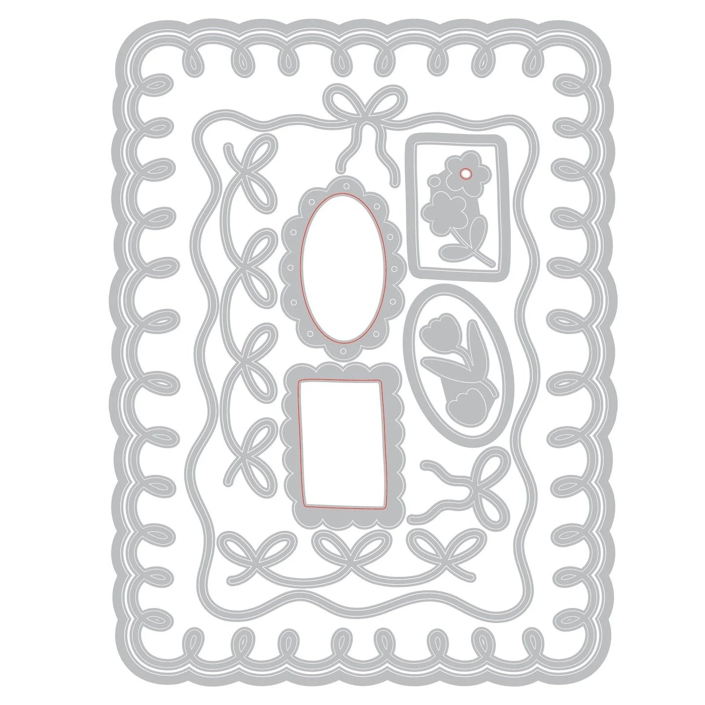 Sizzix - Thinlits Dies Loops, Bows & Frames by Letters by Shells