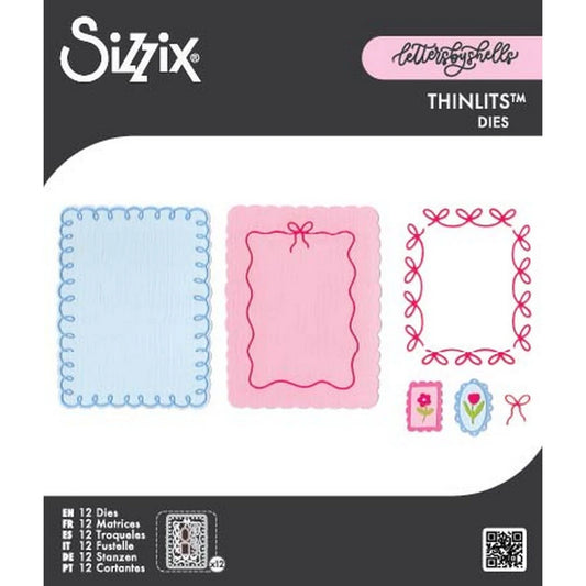 Sizzix - Thinlits Dies Loops, Bows & Frames by Letters by Shells
