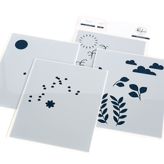 Pinkfresh Studio -Summer Blooms Layering Stencil (4pcs)