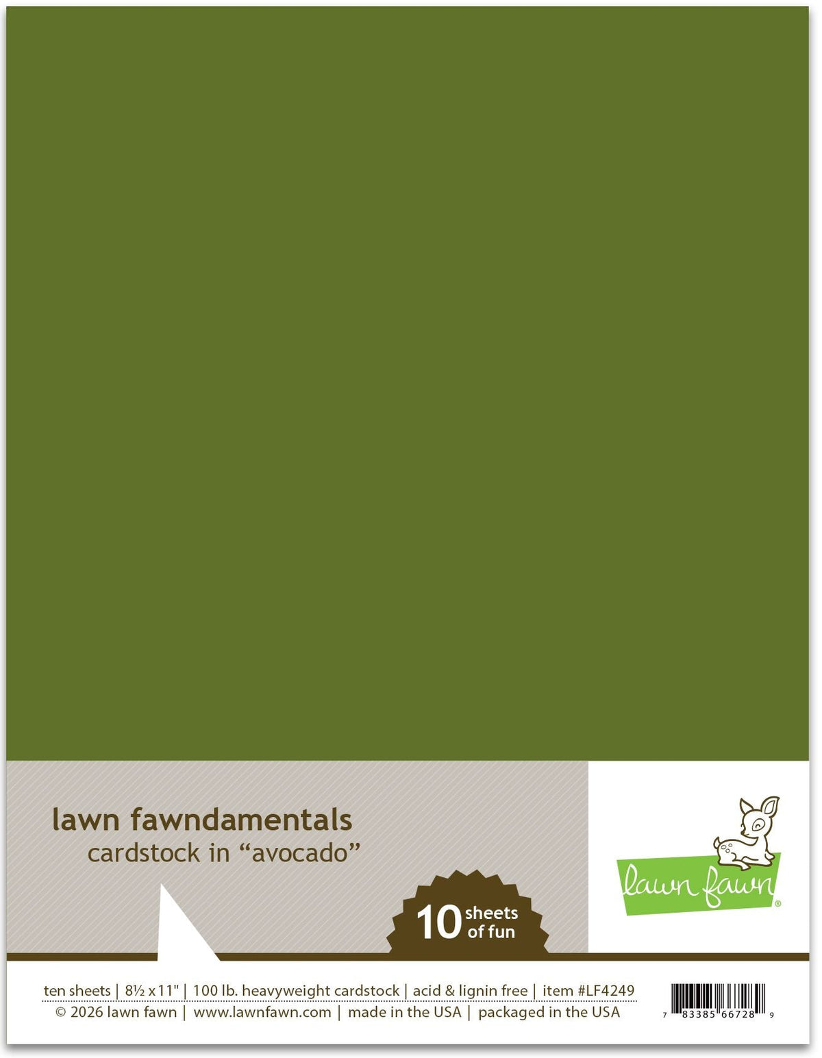Lawn Fawn - Avocado Cardstock