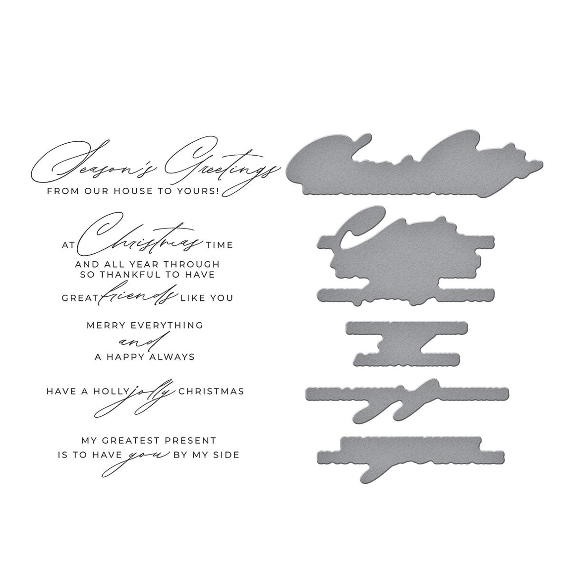 Spellbinders - City Holiday BetterPress Plate & Die Set Christmas Cheer Sentiments