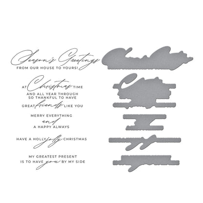 Spellbinders - City Holiday BetterPress Plate & Die Set Christmas Cheer Sentiments