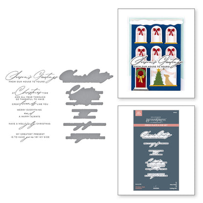 Spellbinders - City Holiday BetterPress Plate & Die Set Christmas Cheer Sentiments