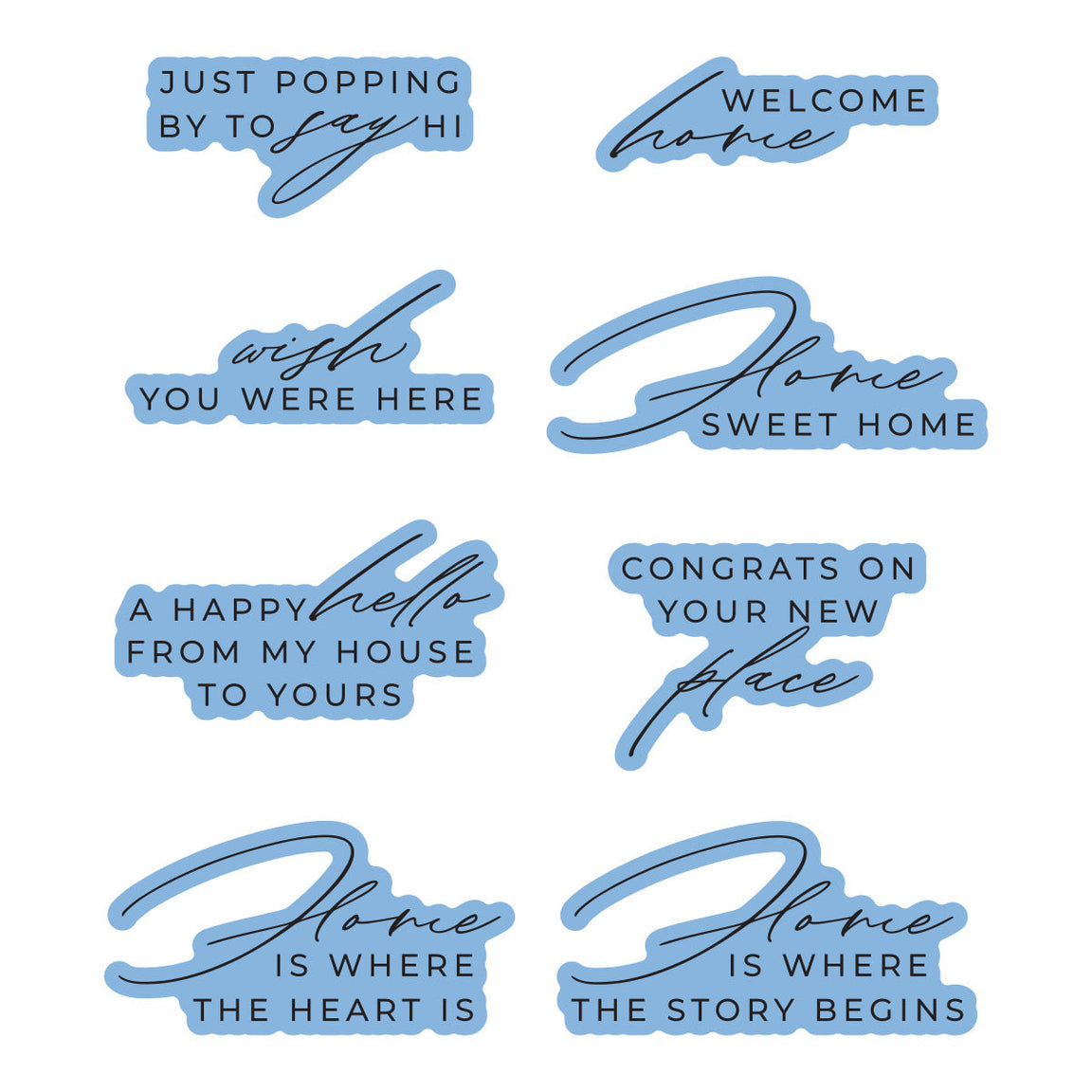Spellbinders - Welcome Home Sentiments Press + Foil Plate & Die Set