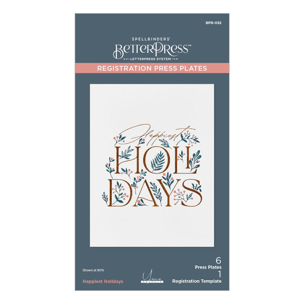 Spellbinders - City Holiday Press Plate Set Happiest Holidays Registration