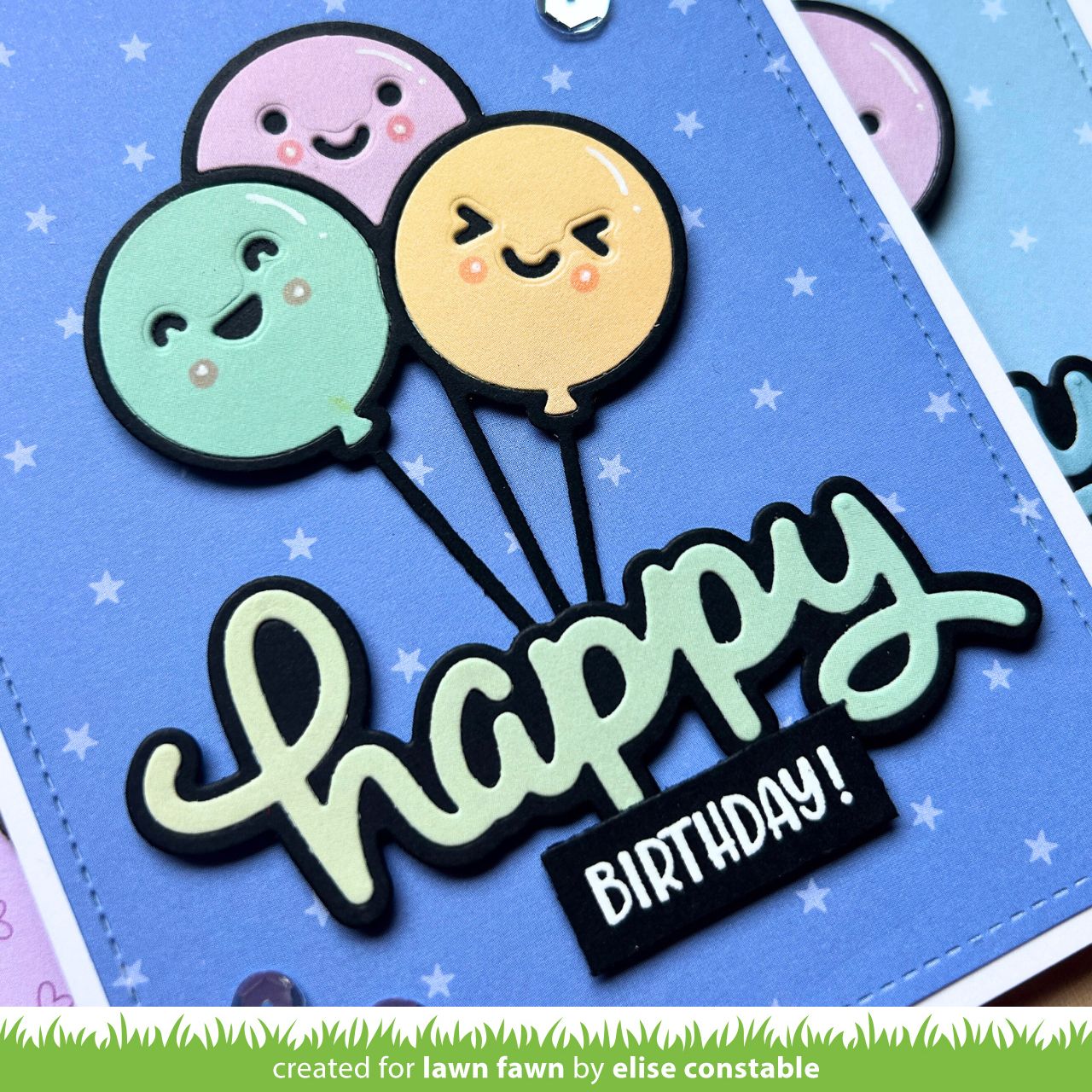 Lawn Fawn - Scripty Happy Outline Add-On