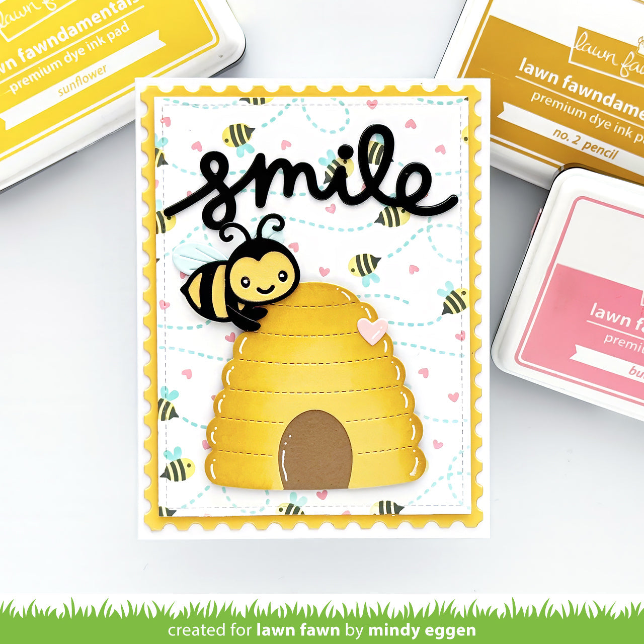 Lawn Fawn - Bee Happy Background Stencils (4pcs)
