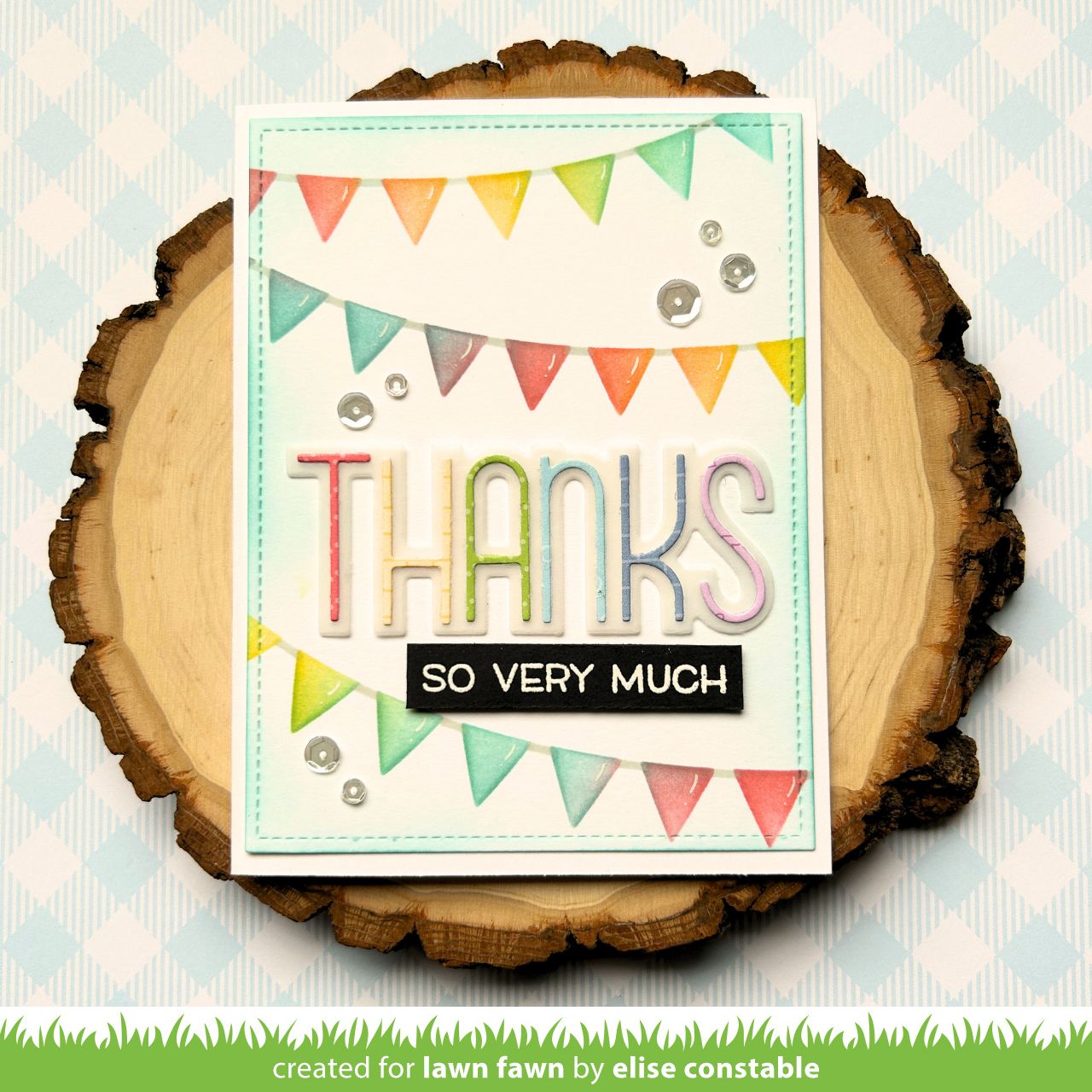 Lawn Fawn - Bunting Background Stencils (2pcs)