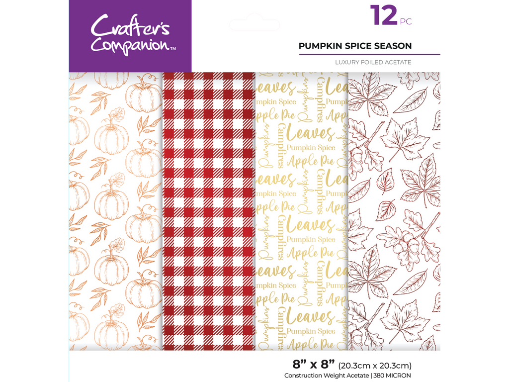 Crafter's Companion - Luxury Foiled Acetate Pack Pumpkin Spice Season 8x8"