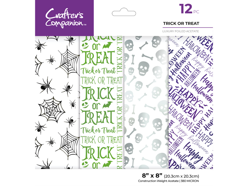 Crafter's Companion - Luxury Foiled Acetate Pack Trick or Treat 8x8"