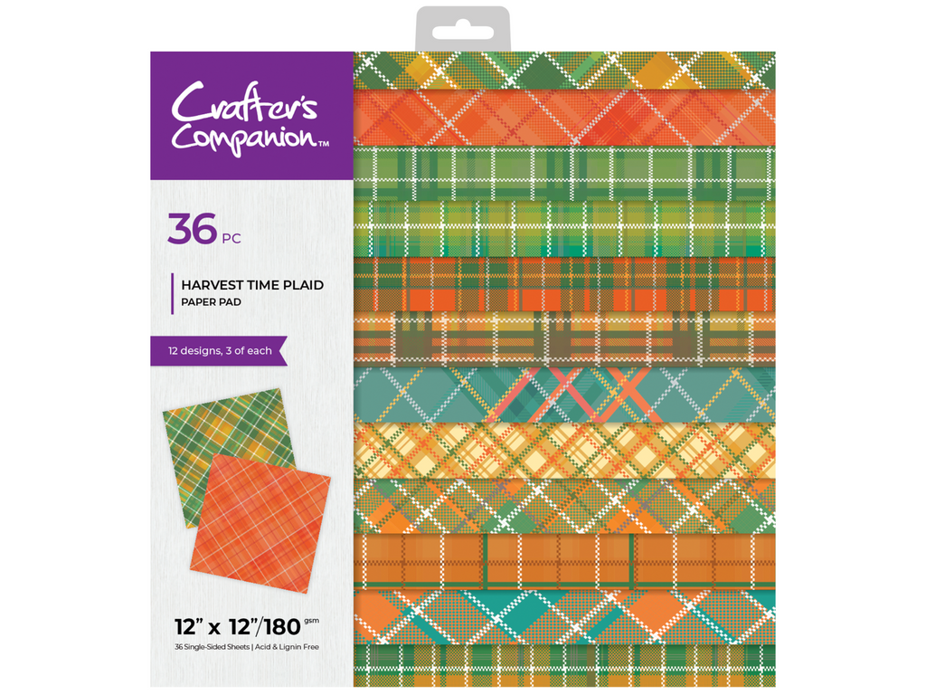 Crafter's Companion - Harvest Time Plaid Paper Pad 12x12"