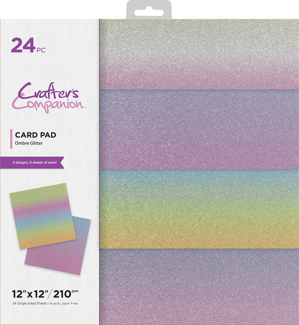 Crafter's Companion - Ombre Glitter Card Pad 12x12"