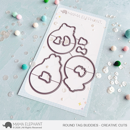Mama Elephant - Round Tag Buddies - Creative Cuts