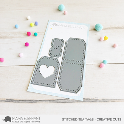 Mama Elephant - Stitched Tea Tags - Creative Cuts