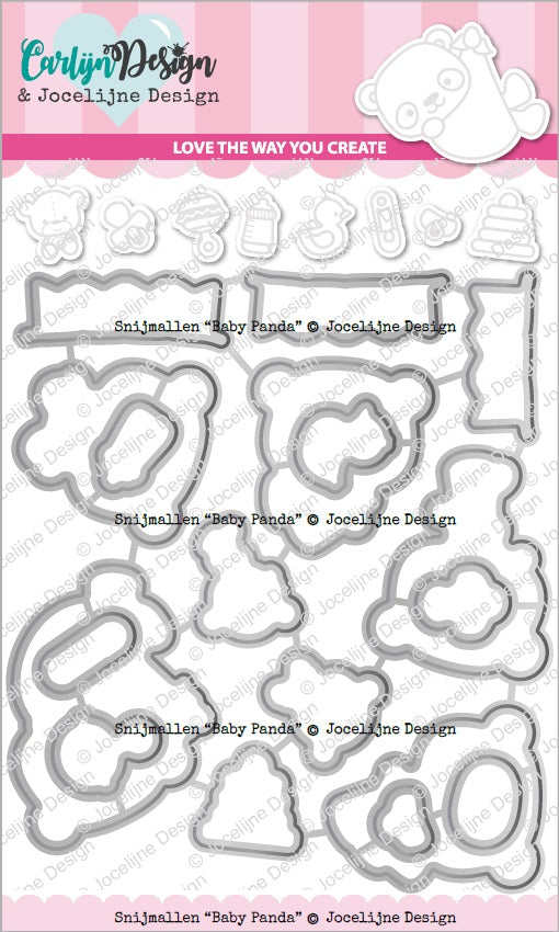 SET DEAL: Jocelijne Design - Baby Panda Clear Stamps + Metal Dies