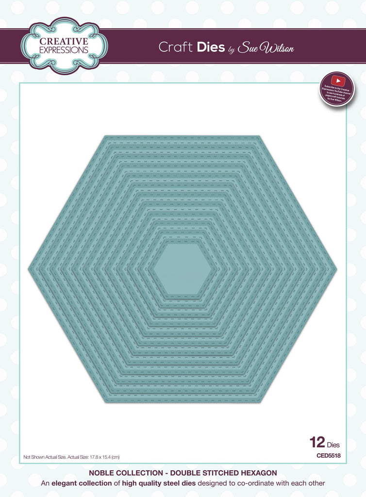 Creative Expressions - Double Stitched Hexagon Craft Die