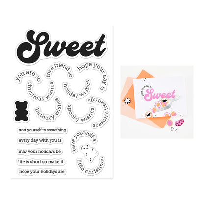 Hero Arts - Beary Sweet Holiday Stamp Set Sweet Wishes