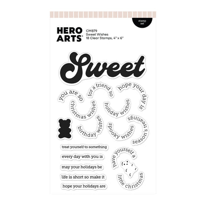 Hero Arts - Beary Sweet Holiday Stamp Set Sweet Wishes