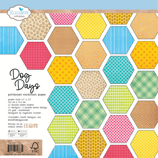 Elizabeth Craft Designs - Dog Days Patterned Cardstock Paper Pad 12x12"