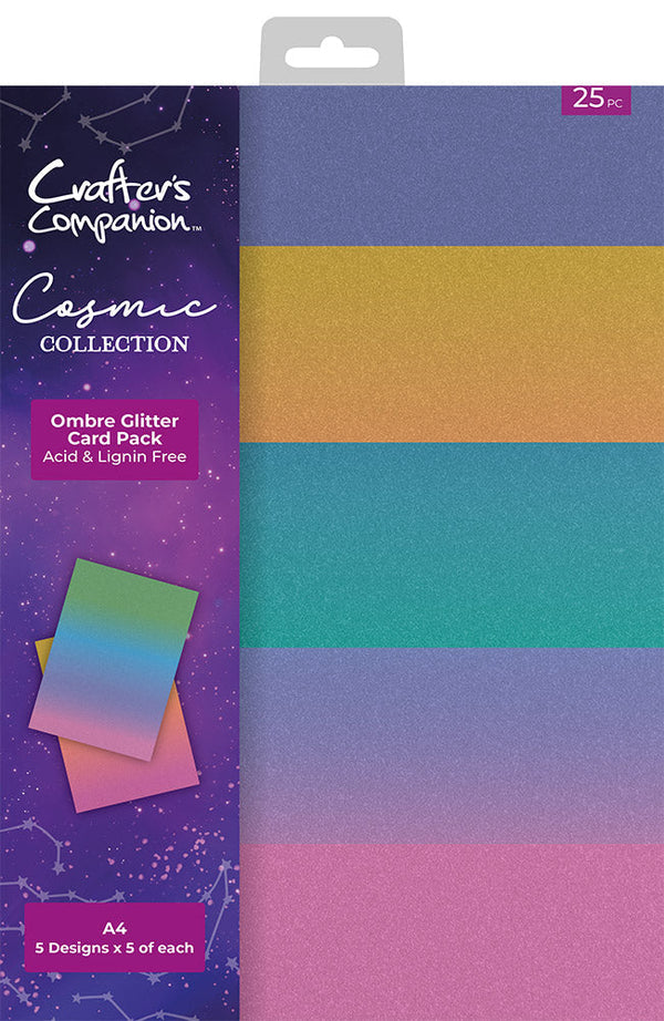 Crafter's Companion - Cosmic Collection Ombre Glitter Card Pack A4