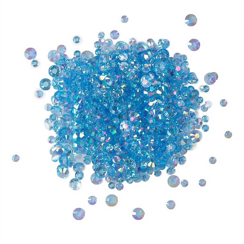 Buttons Galore - Crystalz Clear Flat Back Gems Ocean Blue