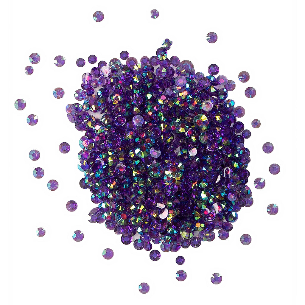 Buttons Galore - Crystalz Clear Flat Back Gems Plum