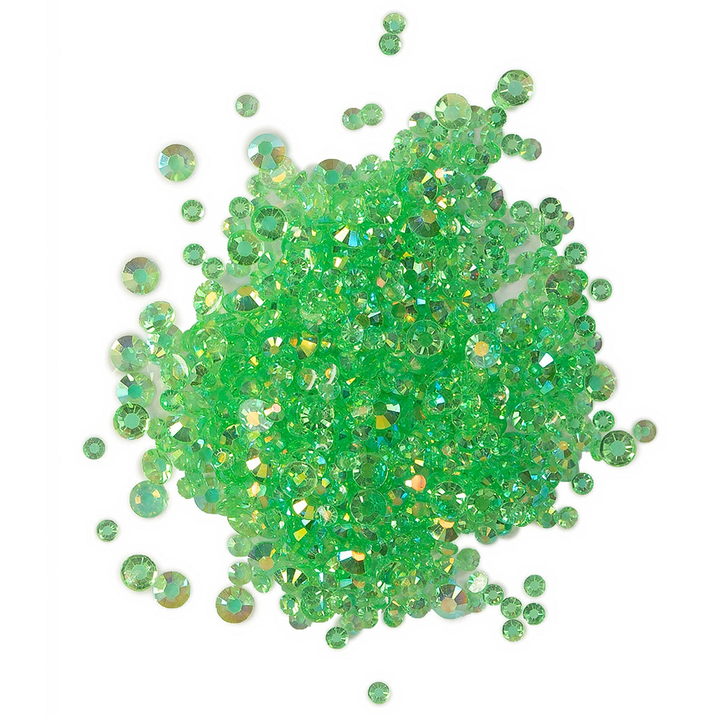 Buttons Galore - Crystalz Clear Flat Back Gems Lime