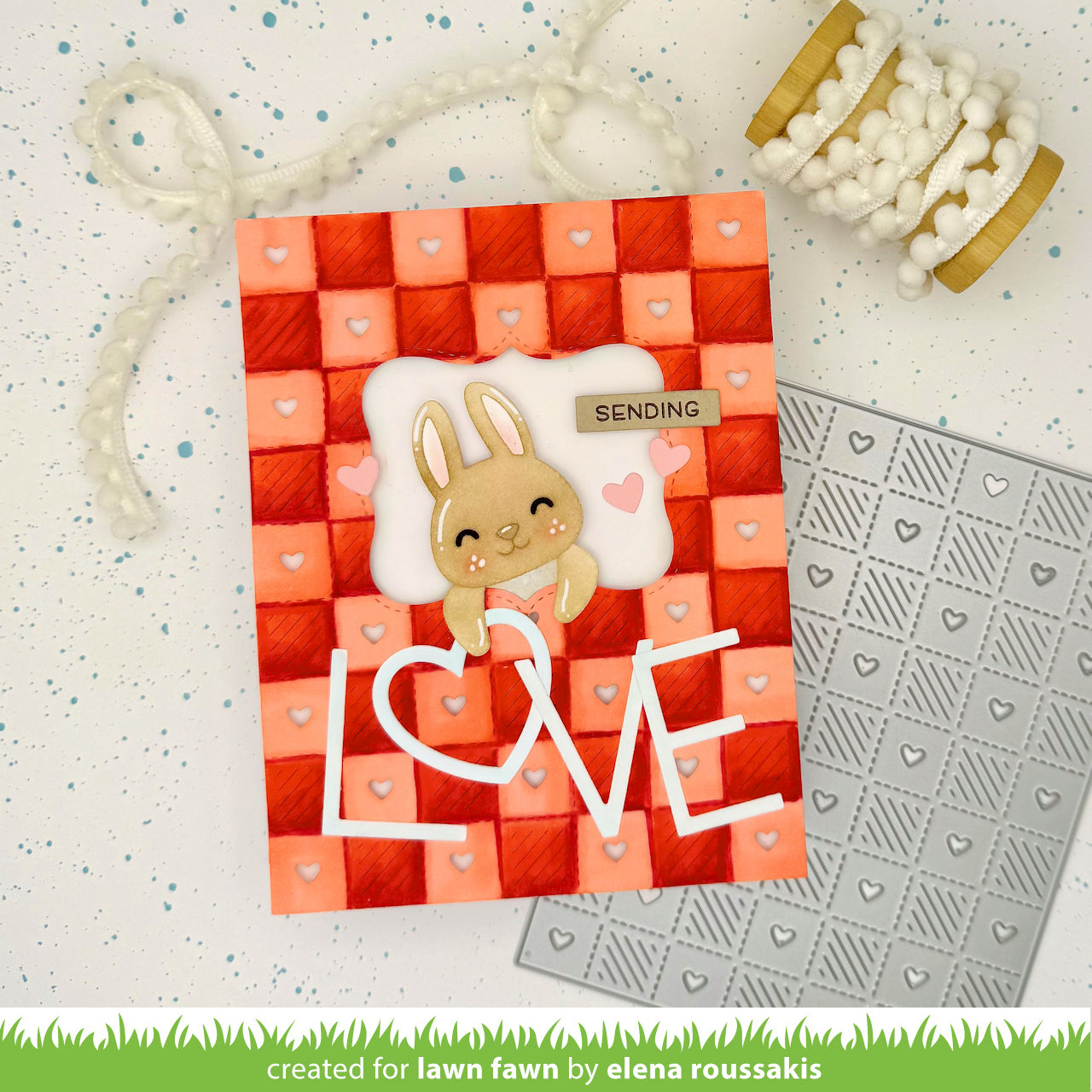 Lawn Fawn - Checkered Hearts Backdrop: Portrait
