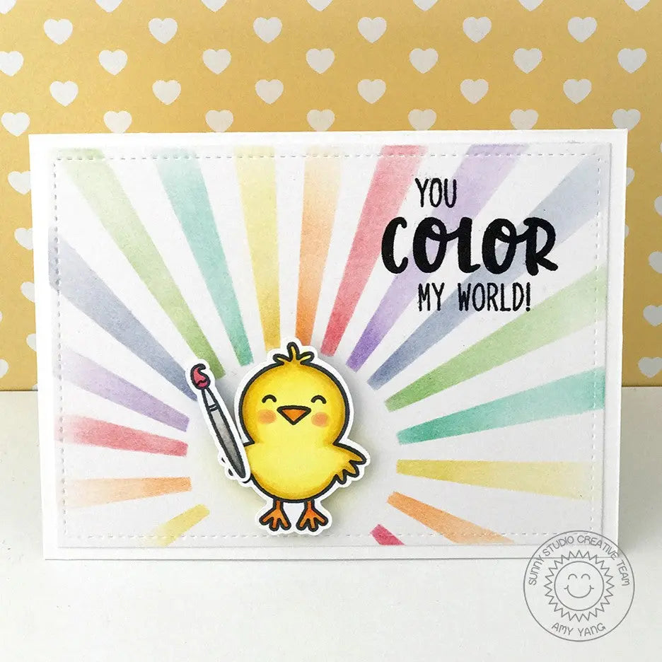 Sunny Studio - Color Me Happy Stamps & Word Die