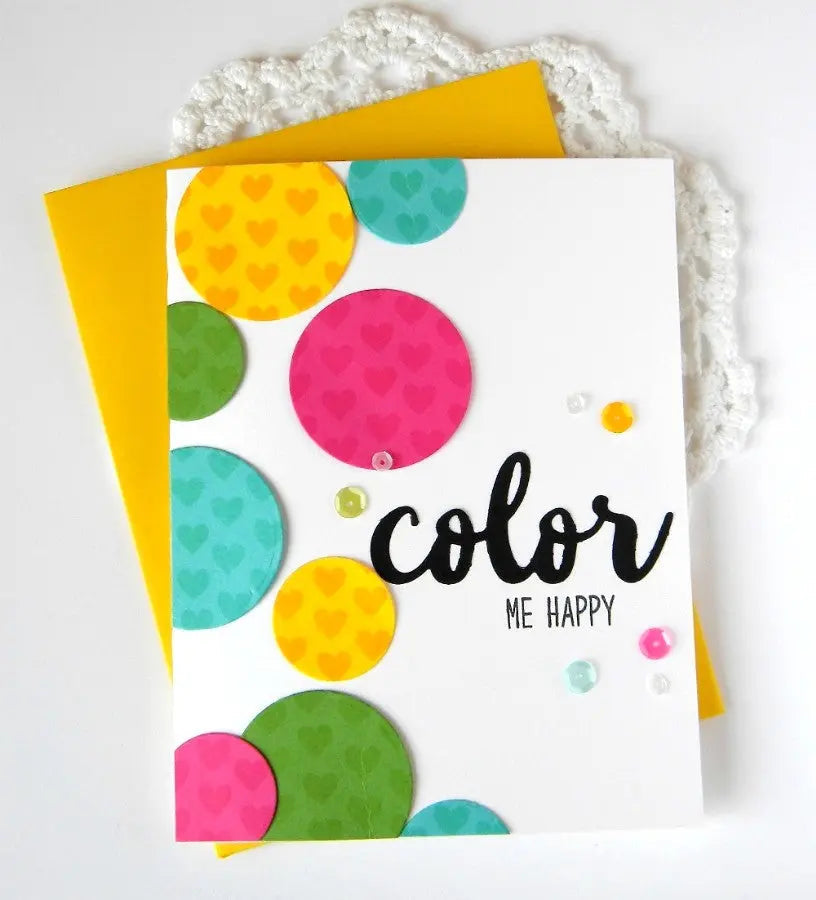 Sunny Studio - Color Me Happy Stamps & Word Die
