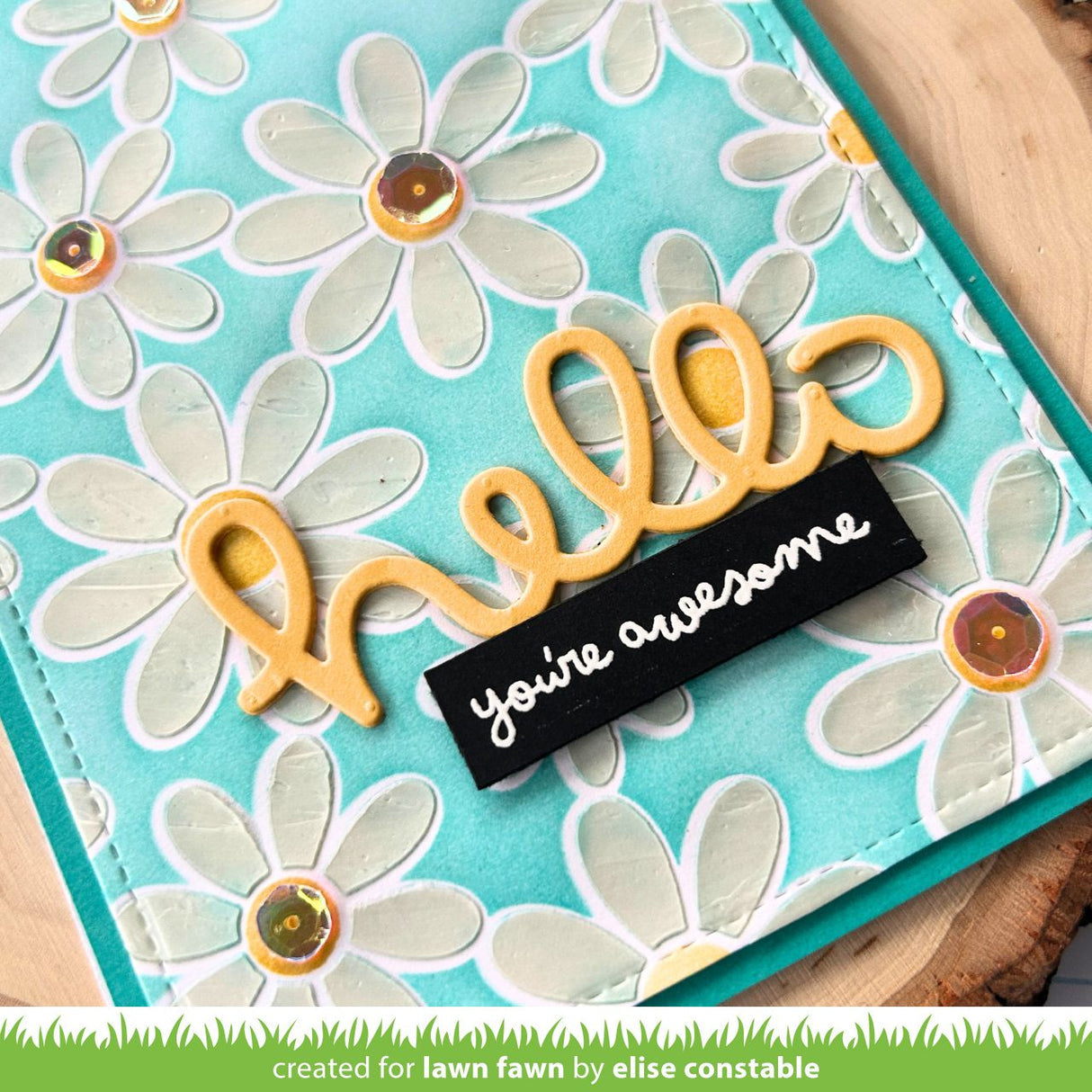 Lawn Fawn - Daisy Bloom Background Stencils (3pcs)