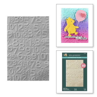 Spellbinders - Classic Pooh Birthday 3D Embossing Folder Numbers