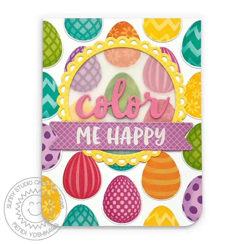 Sunny Studio - Color Me Happy Stamps & Word Die