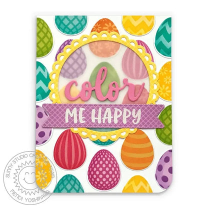 Sunny Studio - Color Me Happy Stamps & Word Die