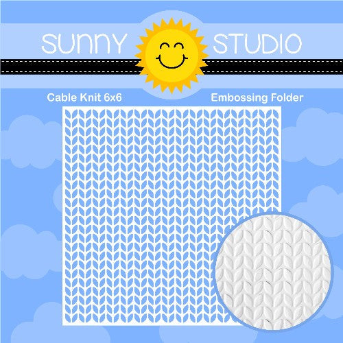 Sunny Studio - Cable Knit Embossing Folder