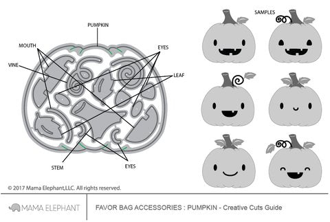 Mama Elephant - Favor Bag Accessory - Pumpkin - Creative Cuts