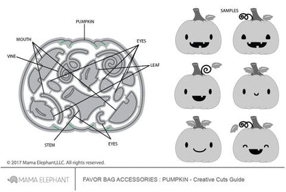 Mama Elephant - Favor Bag Accessory - Pumpkin - Creative Cuts