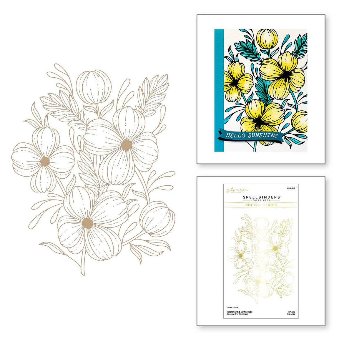 Spellbinders - Glimmering Buttercups Glimmer Hot Foil Plate