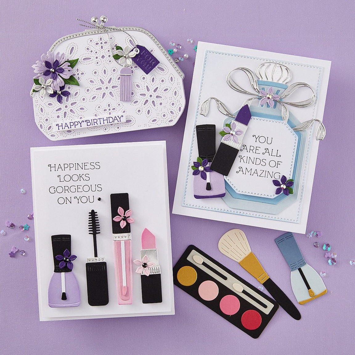 Spellbinders - Gorgeous You Makeup Bag Etched Dies