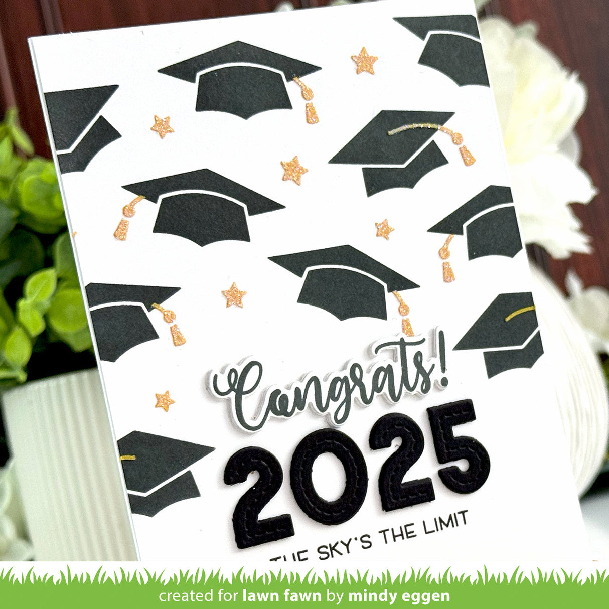 Lawn Fawn - Graduation Caps Background Stencils (2pcs)